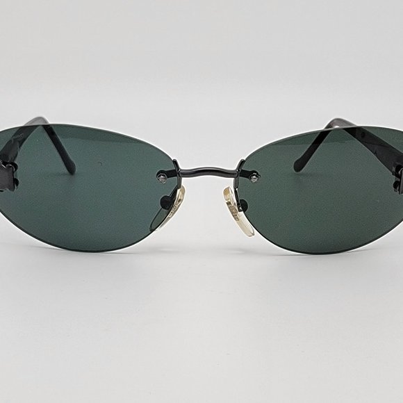 Salvatore Ferragamo 1014 512/71 Tortoise Frame Green Lens Rimless Sunglasses main image 10
